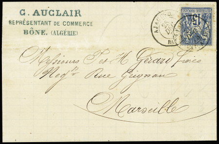 N°90 OBL CAD "Ajaccio bat a vap" (1878 -  Salles n