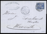 N°90 OBL "Marseille ligne de Tunis" (1880) sur let