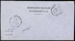 Lettre avec CAD rond noir "Savanilla" (1878) + CAD