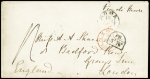 Lettre de Rome pour Londres (1857) avec marque d'é