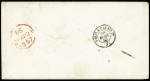 Lettre de Rome pour Londres (1857) avec marque d'é