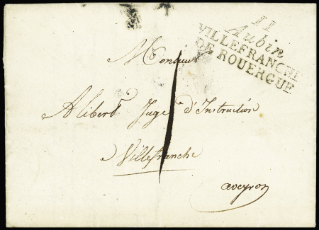 Double cursive "11 Aubin Villefranche de Rouergue"