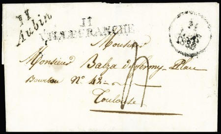 Cursive "11 Aubin" + MP "11 Villefranche" + dateur