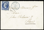 N°14 OBL PC 166 bleu + CAD T15 bleu "Aubin (11)" (