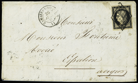 N°3 OBL grille + T15 "Camares sur Dourdon" (1849)