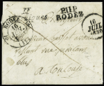 Lettre avec MP "P 11 P Rodez" + cursive "11 Entrai
