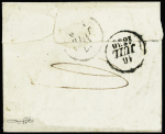 Lettre avec MP "P 11 P Rodez" + cursive "11 Entrai