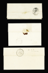 3 lettres : n°14 OBL PC 1607 + T22 Lacalm (1859 -