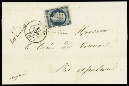 N°10, touché, OBL PC 1607 + cursive "11 La Calm" s