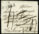 Lettre avec MP "Deb 11 Milhaud" (1814), ind 18. TB