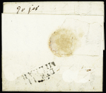 Lettre avec MP "Deb 11 Milhaud" (1814), ind 18. TB