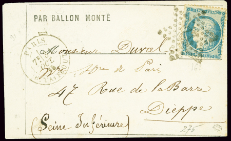 LE FULTON n°37 20c bleu, obl. étoile 22 avec CàD