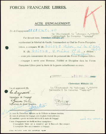 Formulaire d'engagement dans les Forces navales fr
