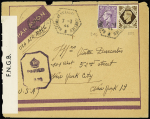 GB n°214 + 222 OBL hex "Batiment de ligne Richelie