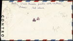 Env. entier postal 6c orange des USA avec surcharg
