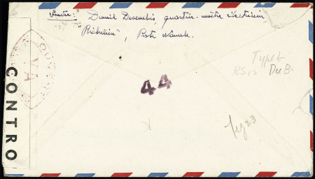 Env. entier postal 6c orange des USA avec surcharg