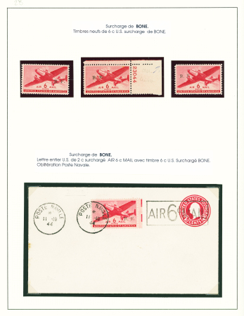 N°22, 3 timbres neufs avec petite surcharge RF de Bône