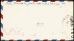 Env. entier postal 6c orange USA avec petite surch