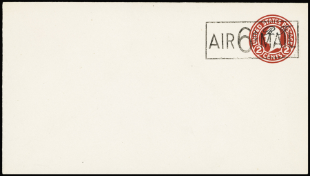 USA env. entier postal 6c sur 2c rouge avec surcha