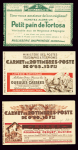 5 carnets : 10c Pasteur avec couverture Tortosa (S.93) - 65c Paix (n°365c5 - S.39) avec coin daté 11.8.38 - 90c Paix (n°368c3 - S.62) couverture roseraies Pernet - Ducher - - 25F Muller (n°1011C - C2 - S.14.59) - 25c Mar