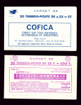 5 carnets : 10c Pasteur avec couverture Tortosa (S.93) - 65c Paix (n°365c5 - S.39) avec coin daté 11.8.38 - 90c Paix (n°368c3 - S.62) couverture roseraies Pernet - Ducher - - 25F Muller (n°1011C - C2 - S.14.59) - 25c Mar