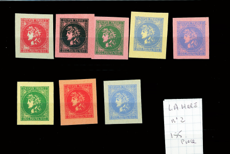LA MURE, tête de Cérès non dentelée, 8 valeurs ND de