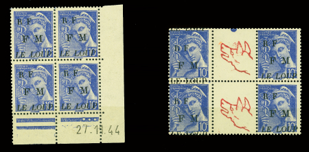 MAQUIS DU LOUP, Mayer n°1M, bloc de 4 coin daté + n°1M,