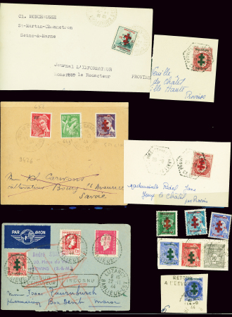 PROVINS - lot de timbres oblitérés (lettres, fragments