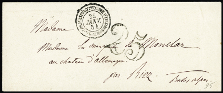 LST avec "Corps expeditionnaire d'Italie 1e division" (24 janv 54) + taxe 25 double-trait. TB