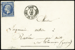 N°14 OBL losange de points "CDS" + CAD "Lyon camp de Sathonay" (10 dec 1860) sur lettre. TB
