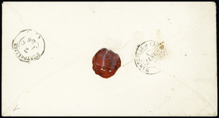 N°14 OBL losange de points "AOQG" + CAD "Armée d'Orient Quartier Gal" (1855) sur enveloppe avec correspondance à en-tête "Armée d'Orient - Service du génie - Etat Major Général". TB