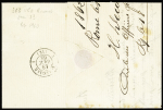 N°14 OBL grille  + CAD "Corps expeditionnaire d'Italie 1e division" (15 oct 1862) sur lettre. TB