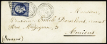 N°14 OBL grille + CAD "Corps expeditionnaire d'Italie 1e division" (26 janvier 62) sur lettre. TB