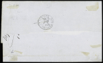 N°22+24 OBL ancre + CAD de paquebot "Neva" (22 avril 1865) sur lettre pour Constantinople. TB