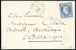 N°29 OBL losange de points "CER 2" + CAD "Corps expedre 2 Rome 2" (1869) sur lettre pour Besançon. Rare et TB