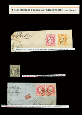 YOKOHAMA 2 fragments et 1 timbres détaché : n°38 +