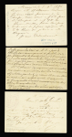 N°66 - n°75 + 89 - n°77 sur 3 CP précurseurs pour l'Alsace occupée avec CAD d'arrivée au recto de Colmar (2) et Strasbourg. TB