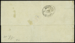 N°72, 1F bronze en paire, OBL CAD "Bordeaux étranger" (1877) sur lettre pour Buenos-Ayres pour le steamer Patagonia. TB