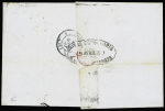 N°90 OBL  grand CAD d'essai répété à côté "Paris place de la Bourse" (19 avril 1880 - diamètre 27mm - De Beaufond n°665 - Cérès n°1) sur lettre. TB