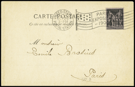 N°103 OBL mec - United States postal station "Paris exposition 1900" (23 oct 1900) sur carte postale. TB