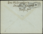 N°140 avec surcharge "Postes serbes" OBL CAD serbe (1918) sur lettre pour Genève avec griffe encadrée "Censure miitaire serbe". TB