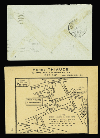 Ensemble de 8 lettres AFF avec Caisse d'amortissement petits formats dont n°266 à 268 sur lettre pour l'Allemagne et n°277 seul sur lettre pour la Turquie avec arrivée. TB lot
