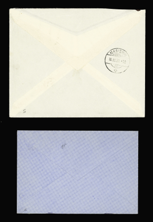 Ensemble de 8 lettres AFF avec Caisse d'amortissement petits formats dont n°266 à 268 sur lettre pour l'Allemagne et n°277 seul sur lettre pour la Turquie avec arrivée. TB lot