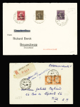 Ensemble de 8 lettres AFF avec Caisse d'amortissement petits formats dont n°266 à 268 sur lettre pour l'Allemagne et n°277 seul sur lettre pour la Turquie avec arrivée. TB lot