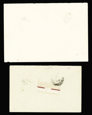 Ensemble de 8 lettres AFF avec Caisse d'amortissement petits formats dont n°266 à 268 sur lettre pour l'Allemagne et n°277 seul sur lettre pour la Turquie avec arrivée. TB lot