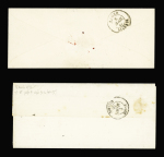 2 lettres : n°22 OBL GC 5027 + T15 Douera Algérie (1865) et LST avec CAD T15 "Douera Algérie" (1847) + taxe 2 manuscrite. TB