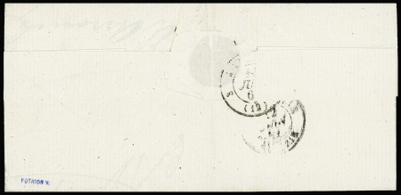 N°22 OBL GC 5007 + CAD Perlé T22 "El Arrouch Algérie" (1867) sur lettre, ind 15. TB