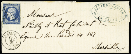 France N°14 OBL PC 3754 + T15 "La Calle Algérie" (1860)