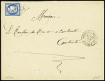 N°60 OBL GC 5125 + CAD T17 "Bordj - Arreridji Algérie" (1874) sur lettre. Ind 20. TB