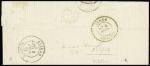 N°60 OBL GC 5073 + T17 "Teniet-El-Haad Algérie" (1873) sur lettre. Jolie pièce. Ind 17. TB